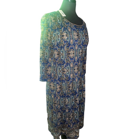 NWT Max Studio Navy Printed Dress - Picture 2 of 3